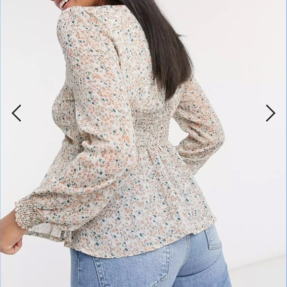 Vila Top with Ruched Detail in Floral - Size EU 44 - US 12/14 - Picture 2 of 8